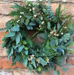 Freshly Made Christmas Wreaths in the Shop 